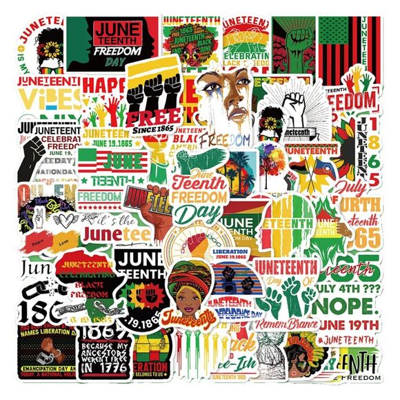 Juneteenth Sticker, Juneteenth Decals, 1865, Freedom Day, Emancipation Day, 50PC - Picture 1 of 8